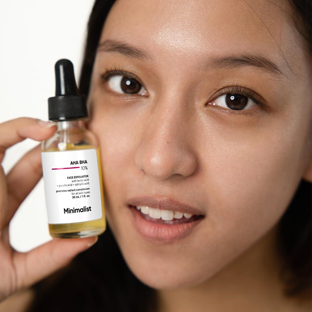 imageMinimalist 10 AHA Lactic Acid amp Glycolic Acid BHA Salicylic Acid Exfoliating Serum Mildly Exfoliates without Drying for Radiant Youthful Skin For Women amp Men 1 Fl Oz 30 ml