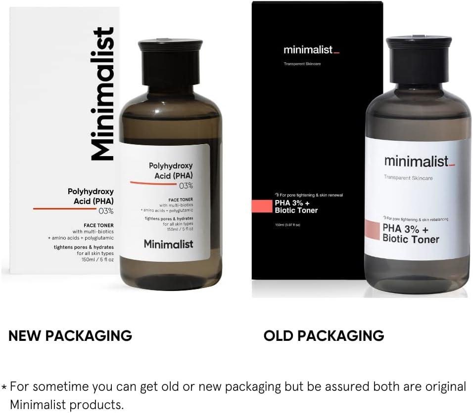 imageMinimalist 3 PHA Alcohol Free Hydrating Face Toner for Pore Tightening Mild Exfoliation pH Balancing amp Rebalancing Skin Microbiome for Women amp Men 5 Fl Oz 150 ml