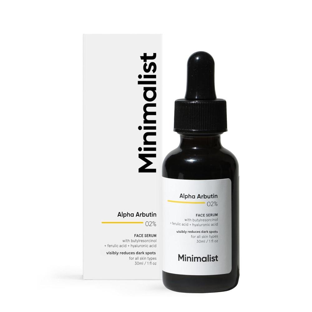 imageMinimalist Brightening and Anti Pigmentation Serum Removes Acne Marks Dark Spots amp Blemishes 2 Alpha Arbutin Contains 4nButylresorcinol23x More Potent than Kojic Acid 1 Fl Oz30 ml