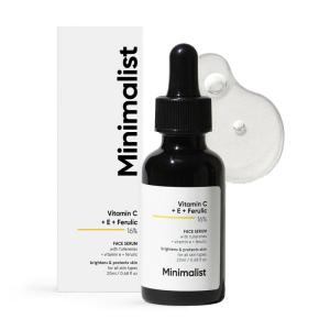 Minimalist 16% Vitamin C Serum with Antioxidants for Anti Aging & Glow | Reduces Skin Damage & Redness to Brighten Dull Complexion | For All Skin Types | For Women & Men | 0.68 Fl Oz / 20 ml