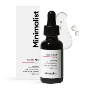 Minimalist 2% Salicylic Acid Serum For Acne, Blackhead & Open Pores | Reduces Excess Oil & Bumpy Texture | BHA Liquid Exfoliant for Acne Prone & Oily Skin | For Women & Men | 1 Fl Oz/30ml