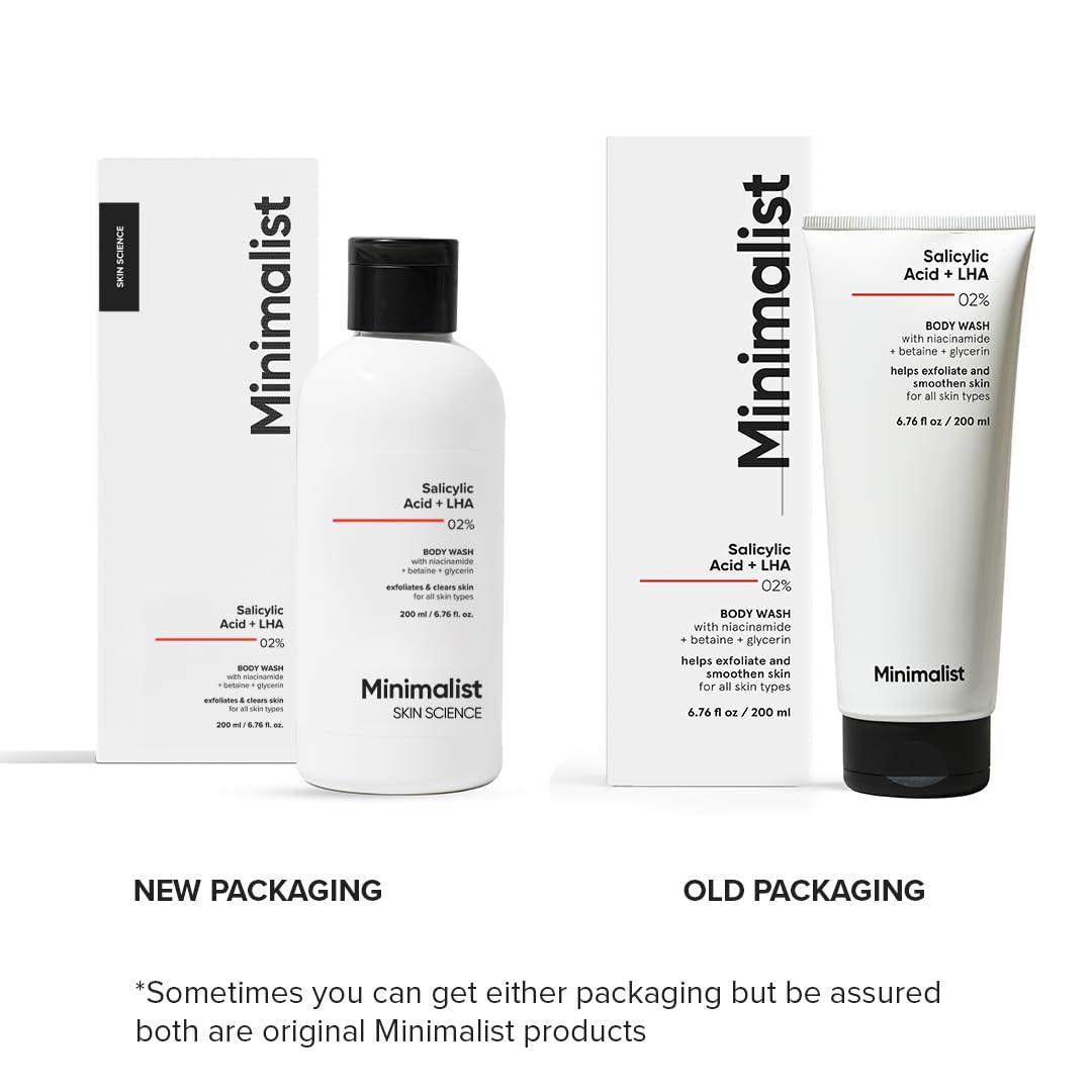 imageMinimalist 2 Salicylic Acid Body Wash Acne Body Wash for Exfoliating Excess Sweat Rough amp Bumpy Skin Sulphate SLS Dye amp Fragrance Free Shower Gel For Women amp Men 676 Fl Oz 200 ml