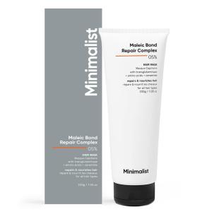 Minimalist Hair Mask for Damaged Hair & Frizzy Hair | Post Shampoo | Maleic Bond Repair Complex 5% | Transglutaminase, Amino Acids & Ceramides | For Women & Men | 7.05 Oz/200 gm